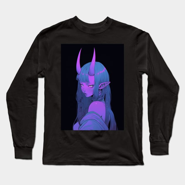 Purple Tiefling Long Sleeve T-Shirt by ElectricDream